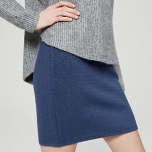 Loft Blue Textured Jacquard Pull-on Mini Skirt